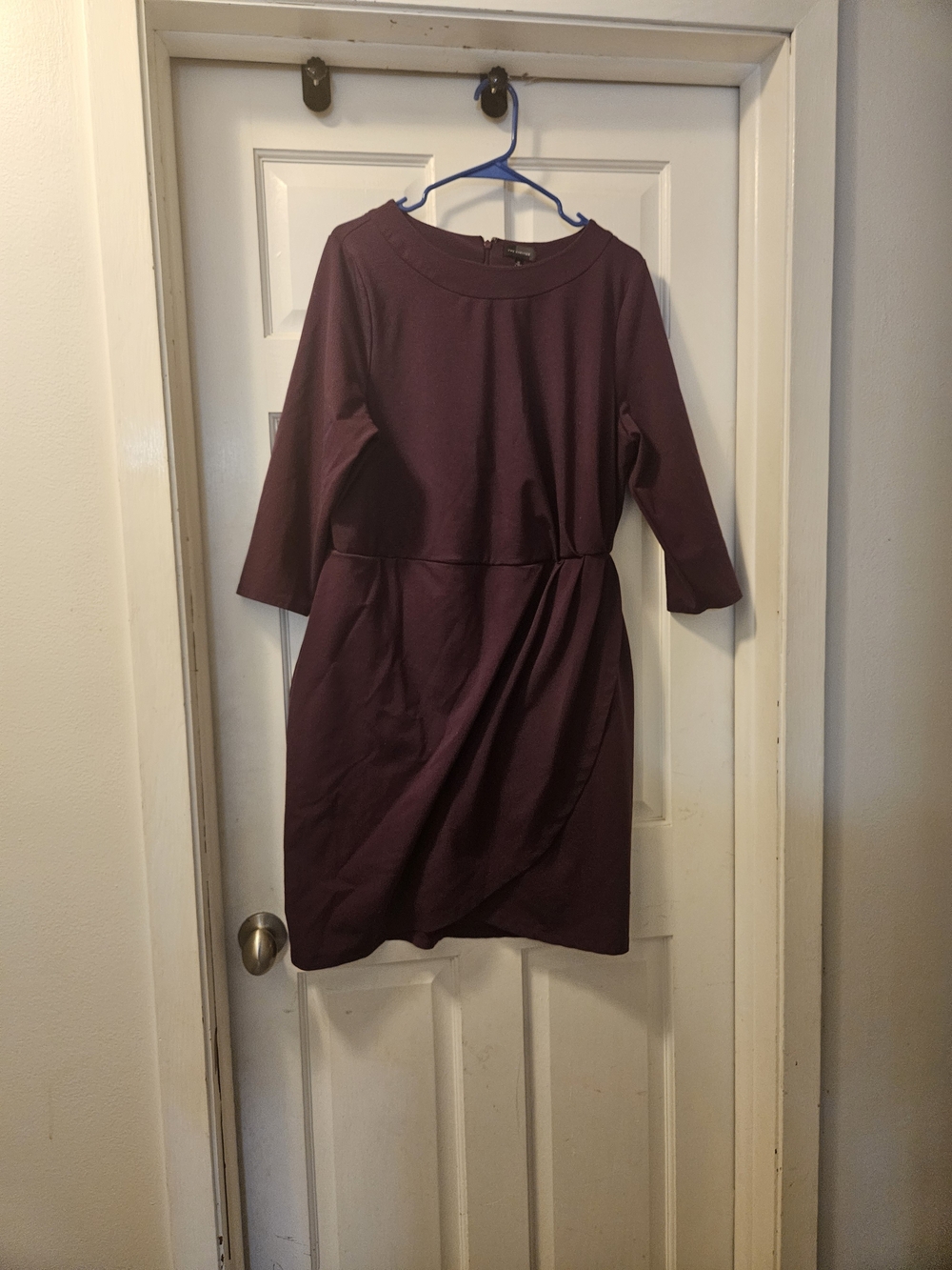 The Limited Plum Midi Sheath Dress with Waist Draping
